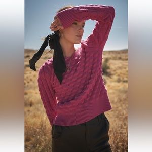 Two Tone Textured Sweater Top